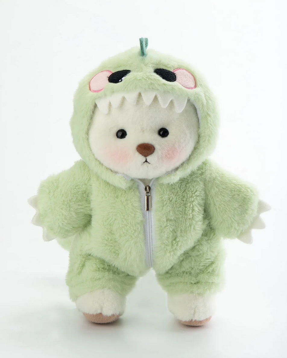 Ours en peluche dinosaure vert