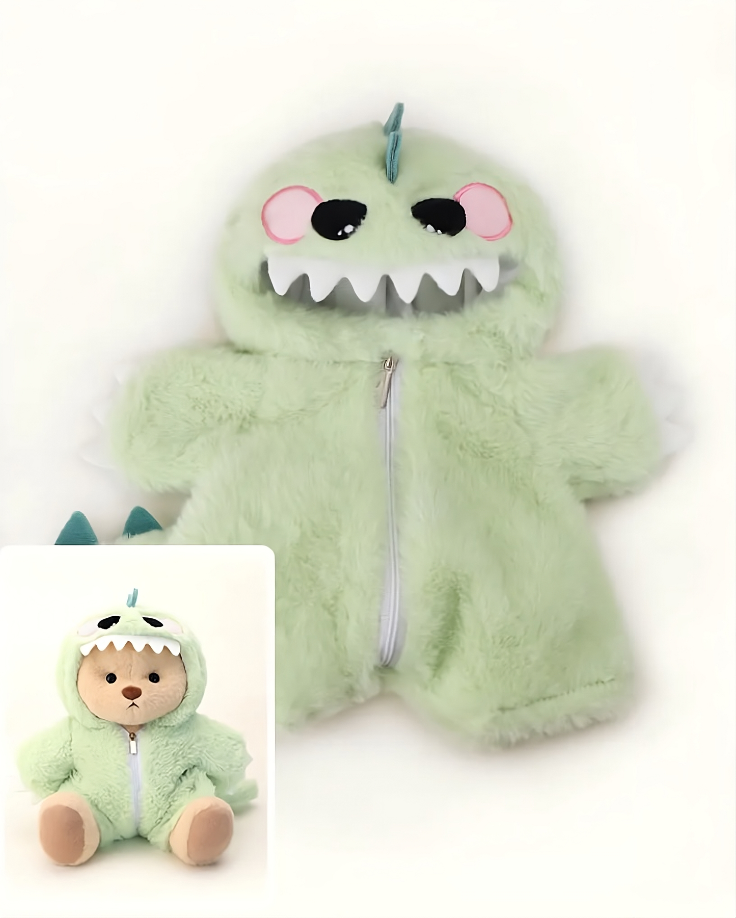 Ours en peluche dinosaure vert