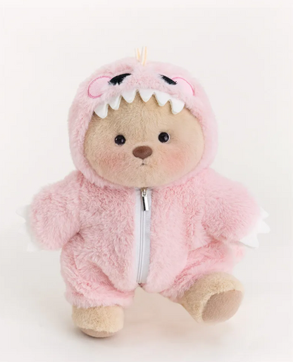 Ours en peluche dinosaure rose