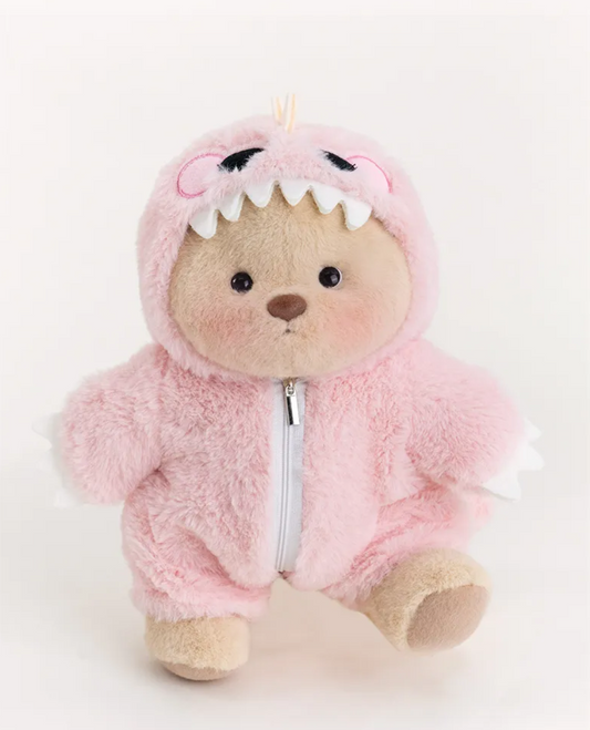 Ours en peluche dinosaure rose