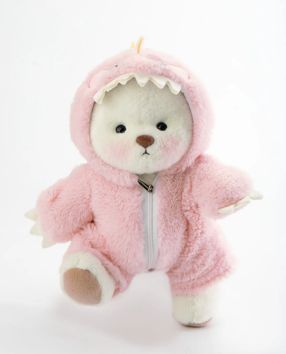 Ours en peluche dinosaure rose