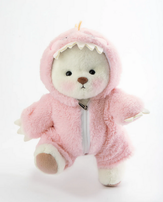Ours en peluche dinosaure rose