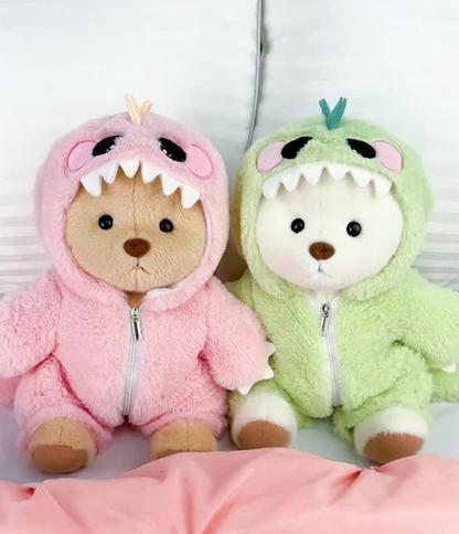 Ours en peluche dinosaure vert