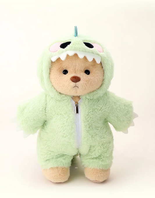Ours en peluche dinosaure vert