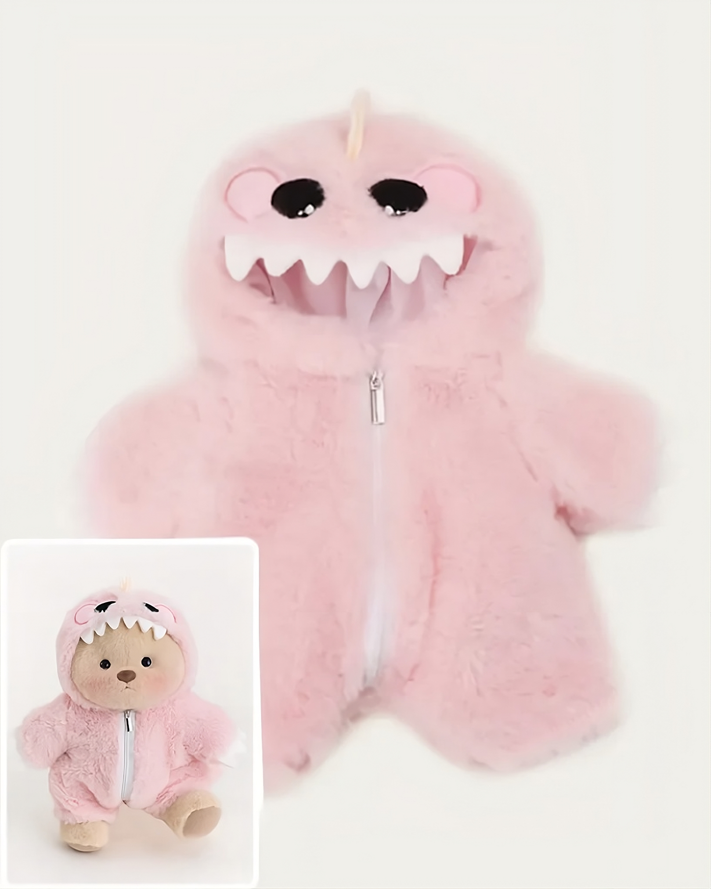 Ours en peluche dinosaure rose
